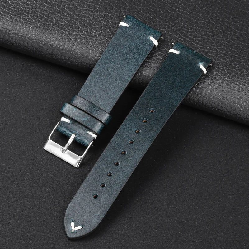 OnePlus Smartwatch Leather Band Quick Release Retro Oil Wax Wristband for optimal comfort and style.