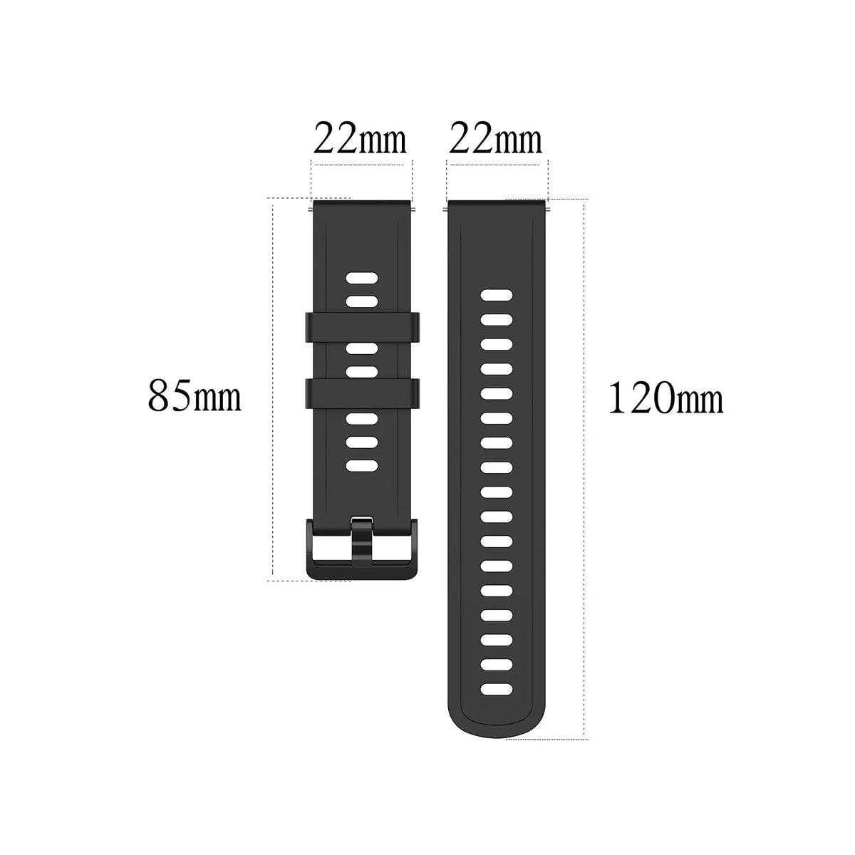 Silicone Pin Buckle Band for Polar – supplier strap length diagram