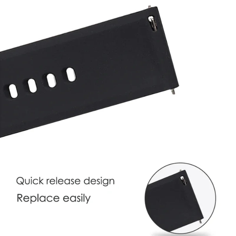 COROS Smooth Silicone Watch Band with Pin Buckle - Quick-release spring bar detail