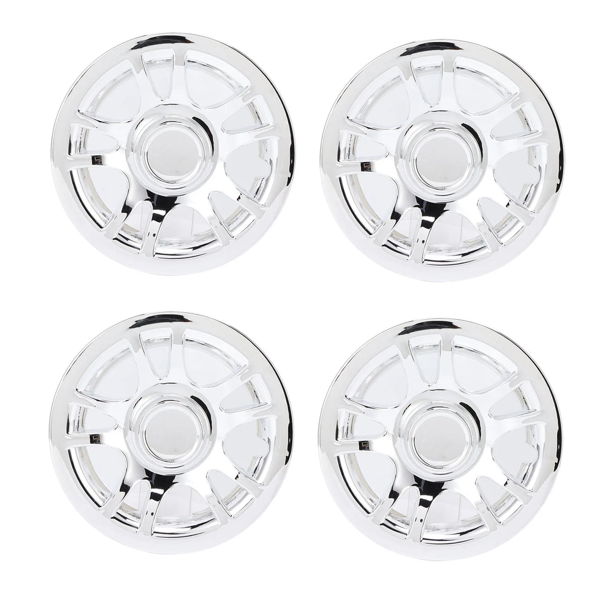 Chrome Golf Cart Hub Caps, 8 in, Set of 4