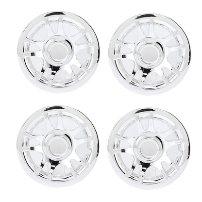Chrome Golf Cart Hub Caps, 8 in, Set of 4