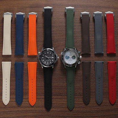 Garmin Sailcloth-Texture FKM Rubber Band in all colors on a watch
