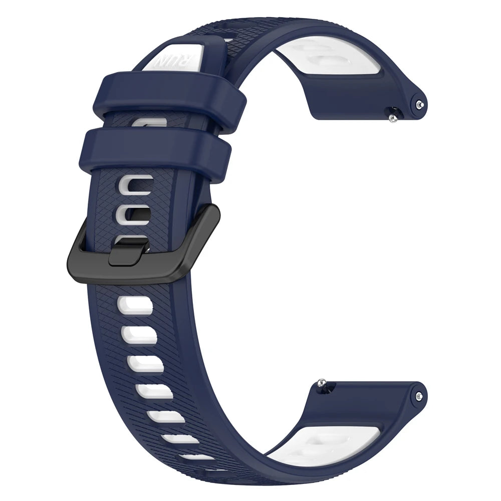 Polar Textured Silicone Sport Band in Solid and Two-Tone Colors — Navy Blue / White
