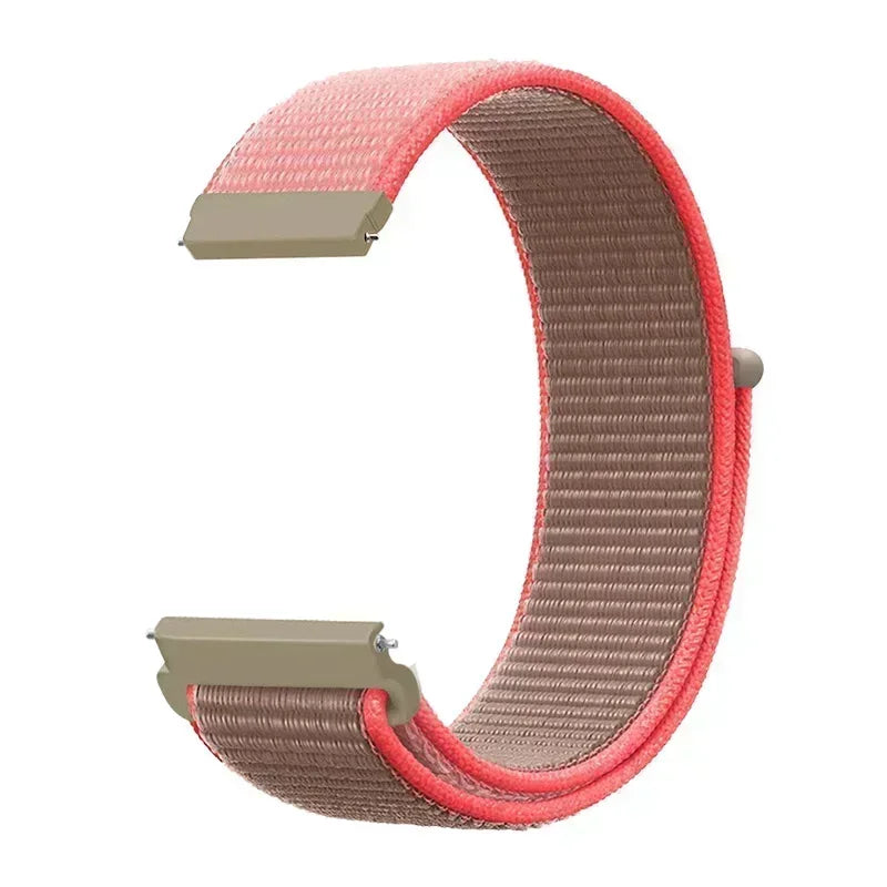 Polar Woven Nylon Hook-and-Loop Band – Coral / Taupe