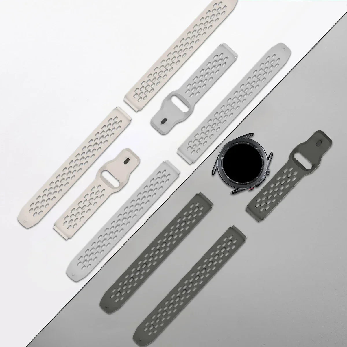 Perforated Silicone Band for Motorola Moto — Light and dark strap sections