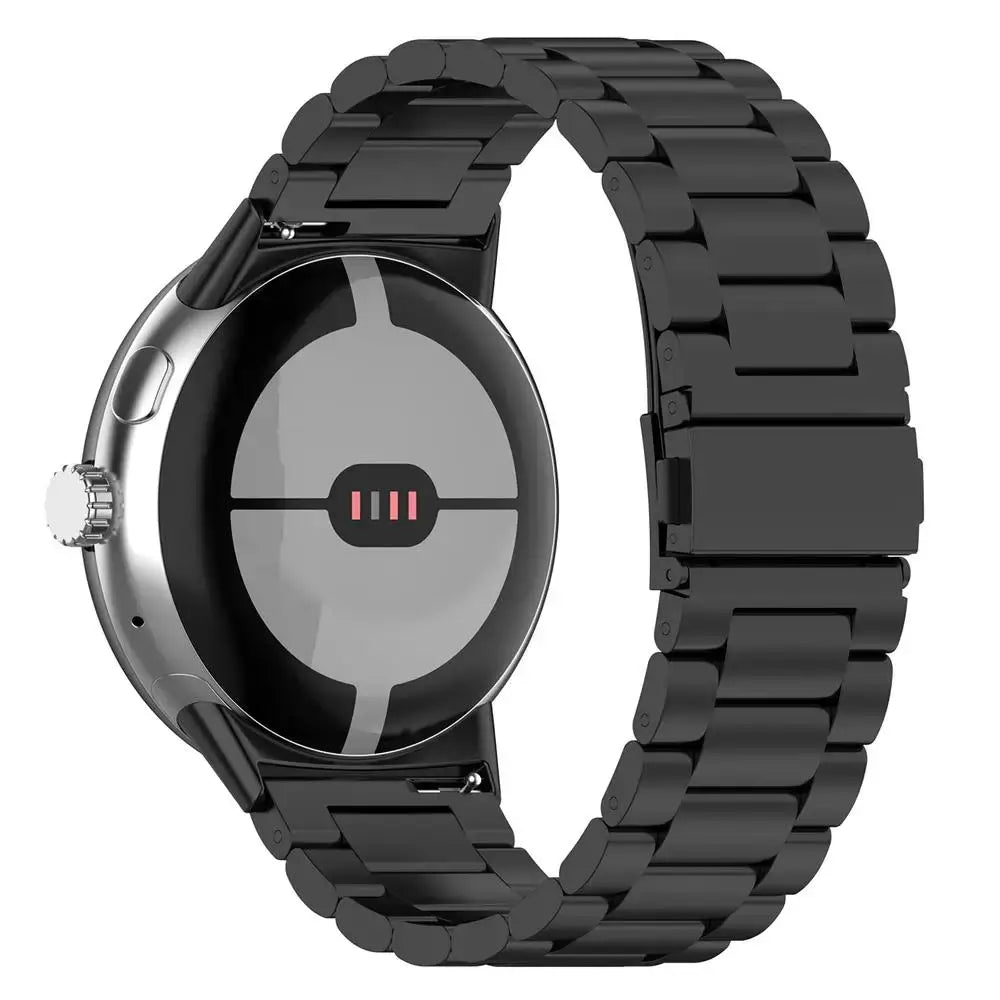 Back view of black steel Pixel Watch bracelet