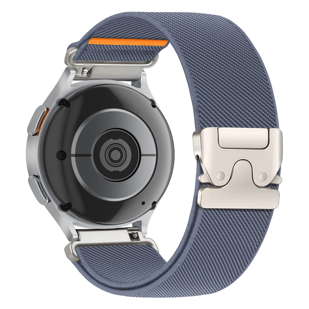 Motorola Moto Nylon Band with Metal Clasp and Orange Accent — Blue Gray