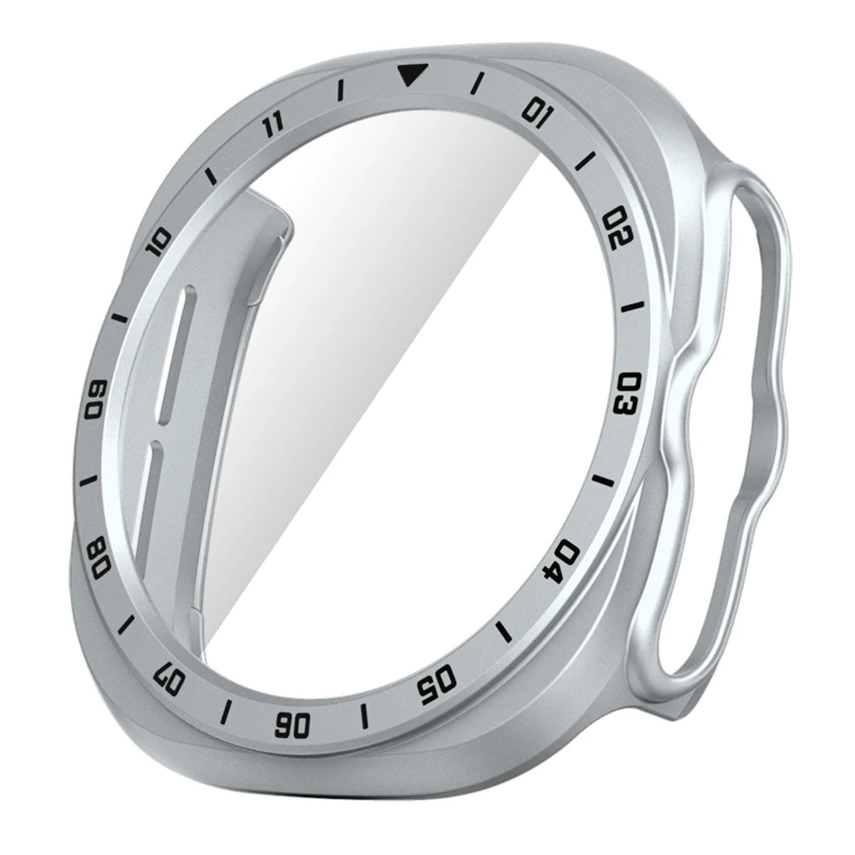 Samsung Galaxy PC Hollow Watch Band - Ultra/Ultra2 Glass Case in silver, providing protection for Galaxy Watch Ultra 2.