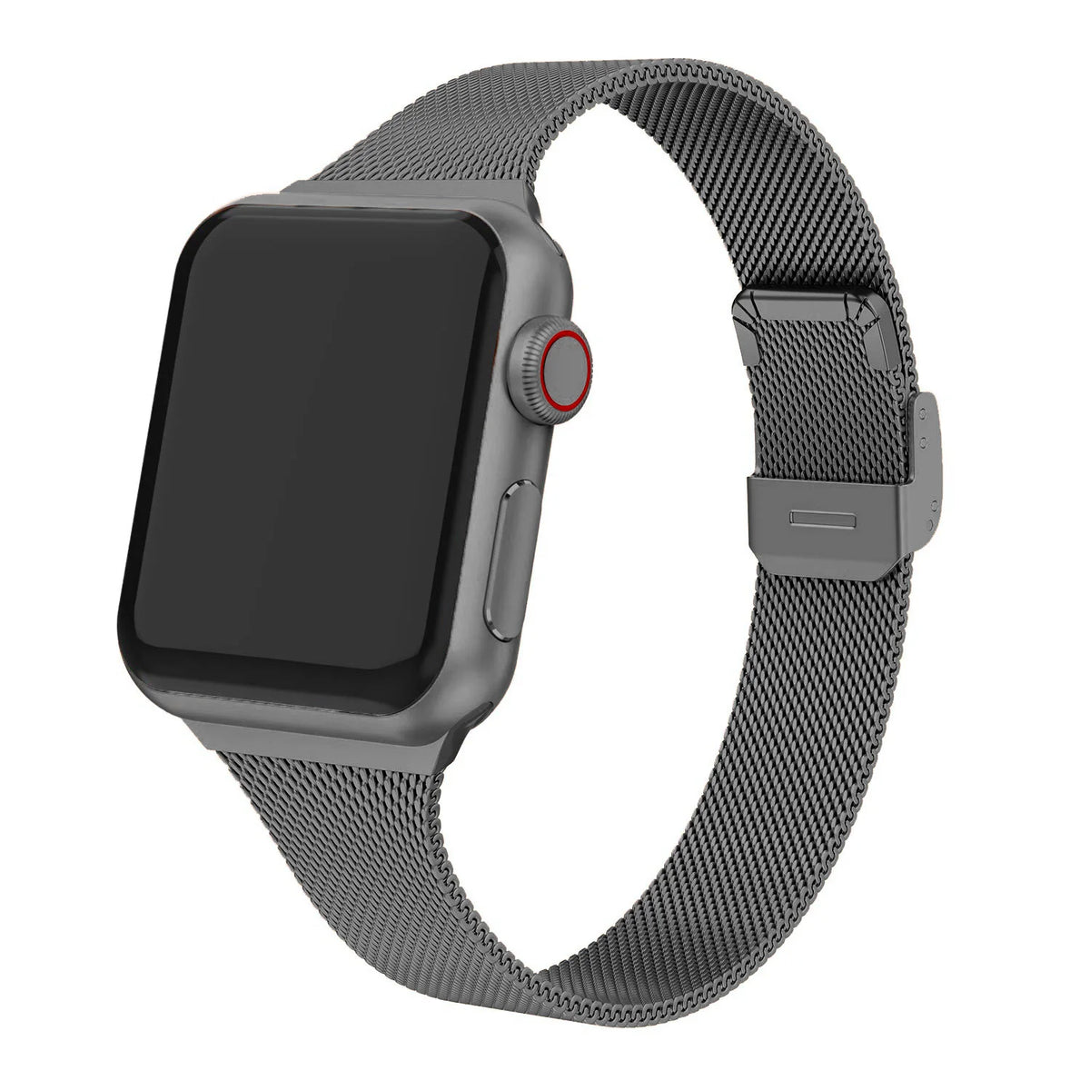 Milanese Mesh Apple Watch Band with Sliding Clasp in Space Gray