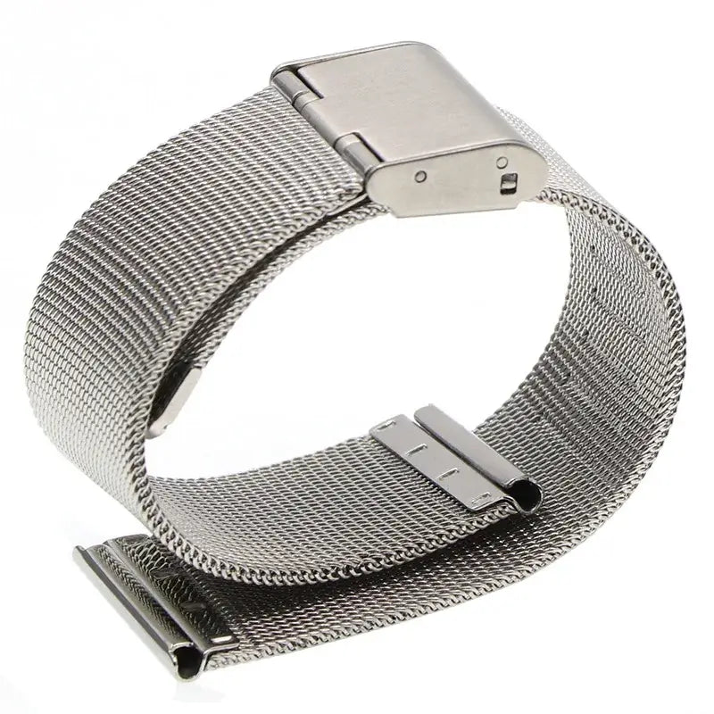 Silver mesh band with folding clasp for compatible Huawei watches