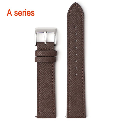 Garmin Epsom Leather Band in Dark Brown with Silver Buckle