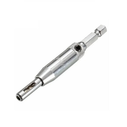 Self-centering hinge drill bit close-up