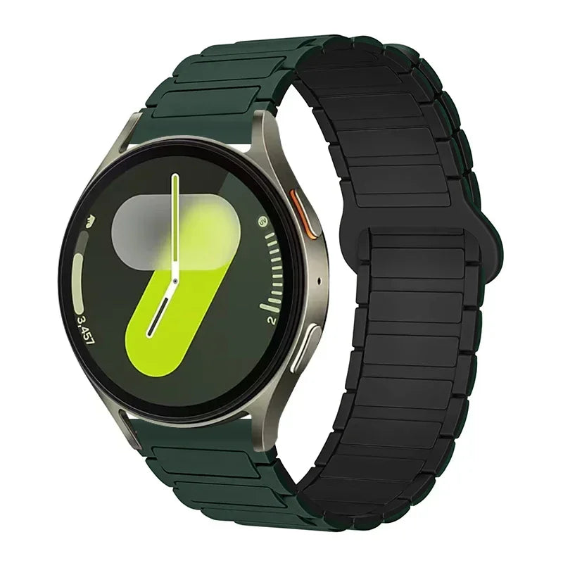 COROS Ribbed Magnetic Silicone Loop Band – Dark Green / Black