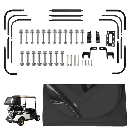 Golf Cart Rear Bag Rain Cover with Clear Windows and Bracket