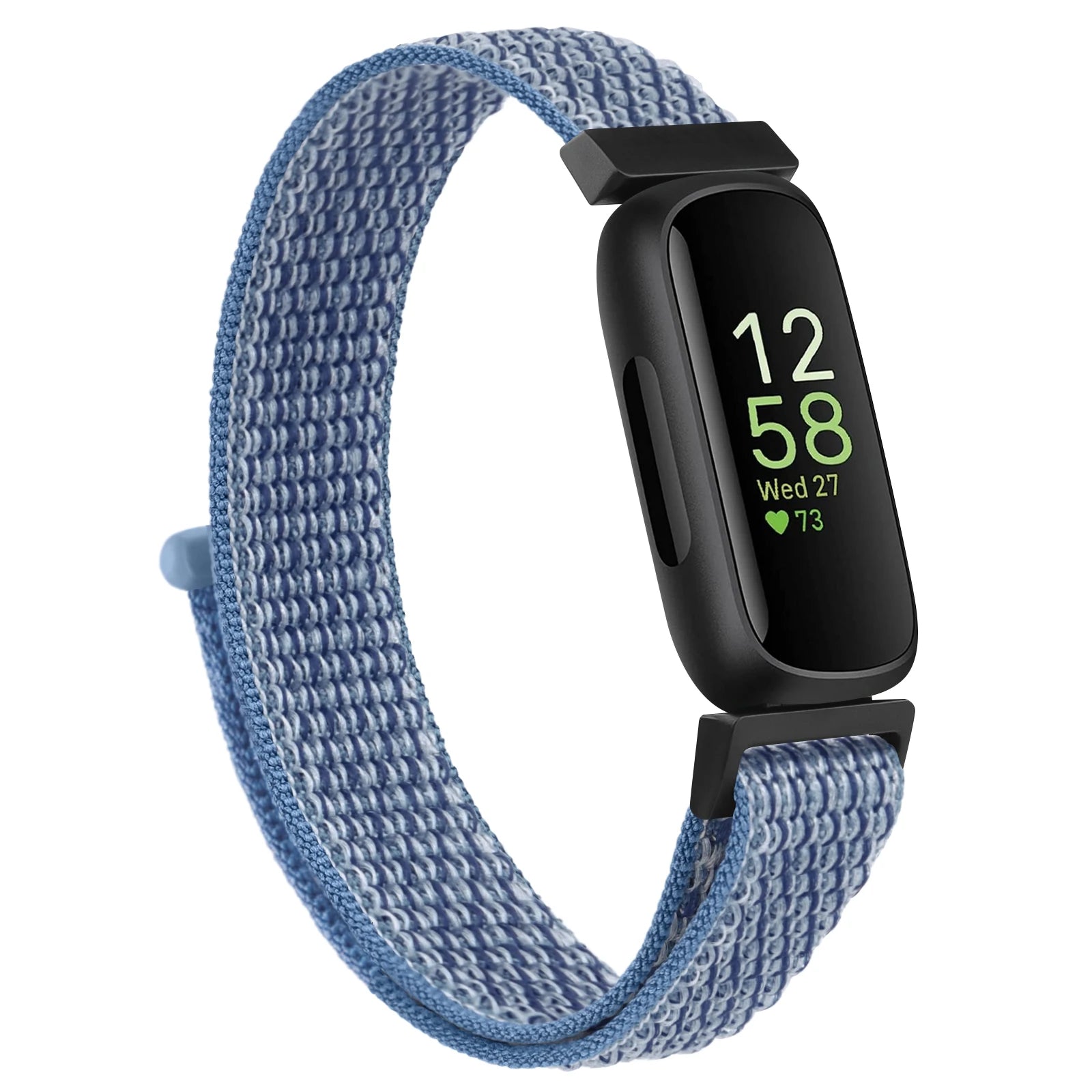 Fitbit Inspire 3 with adjustable nylon strap, perfect for comfort and style in smartwatch wear.