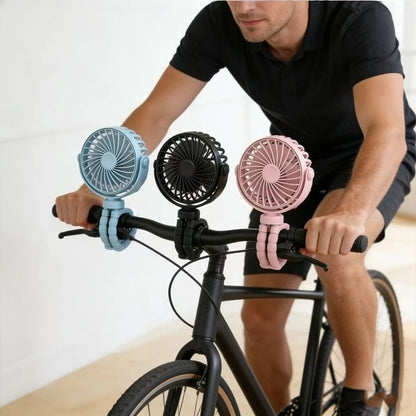 Mini Flexible Tripod Fan for Golf Carts, USB Rechargeable, 3 Speeds