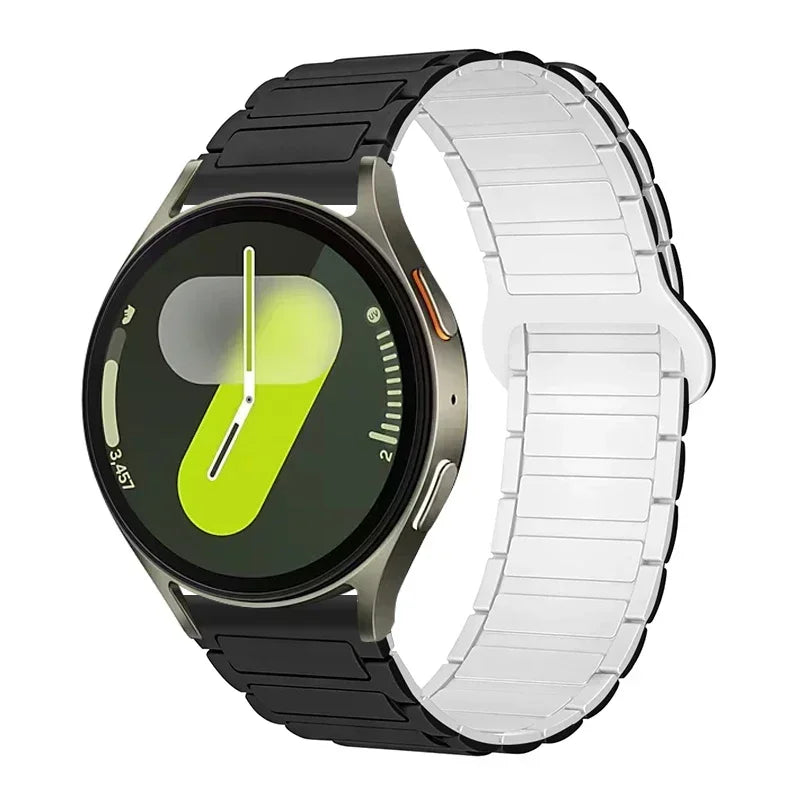 COROS Ribbed Magnetic Silicone Loop Band – Black / White