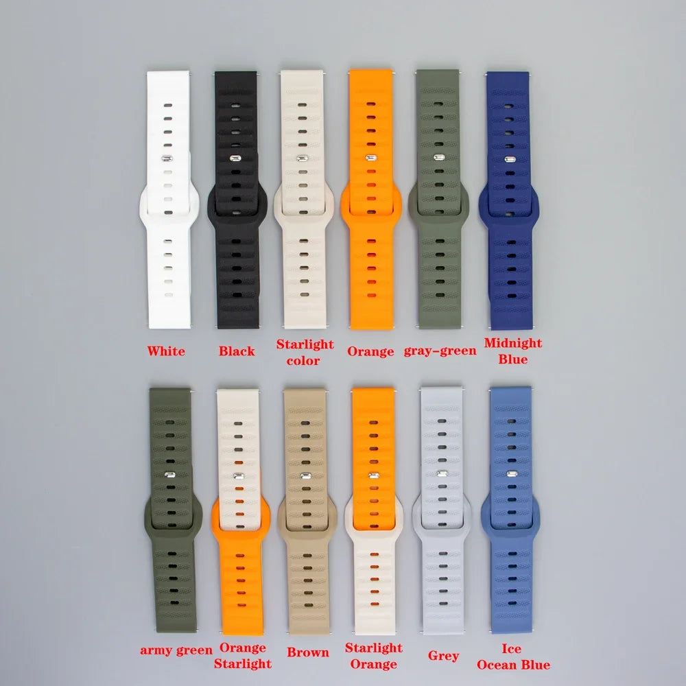 Textured Pin-and-Tuck Silicone Band for Polar – color chart