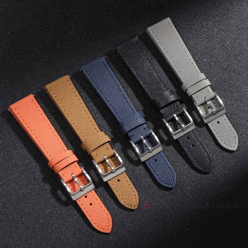 Garmin 18/20/22mm Quick Release Saffiano Leather Band in all five colors