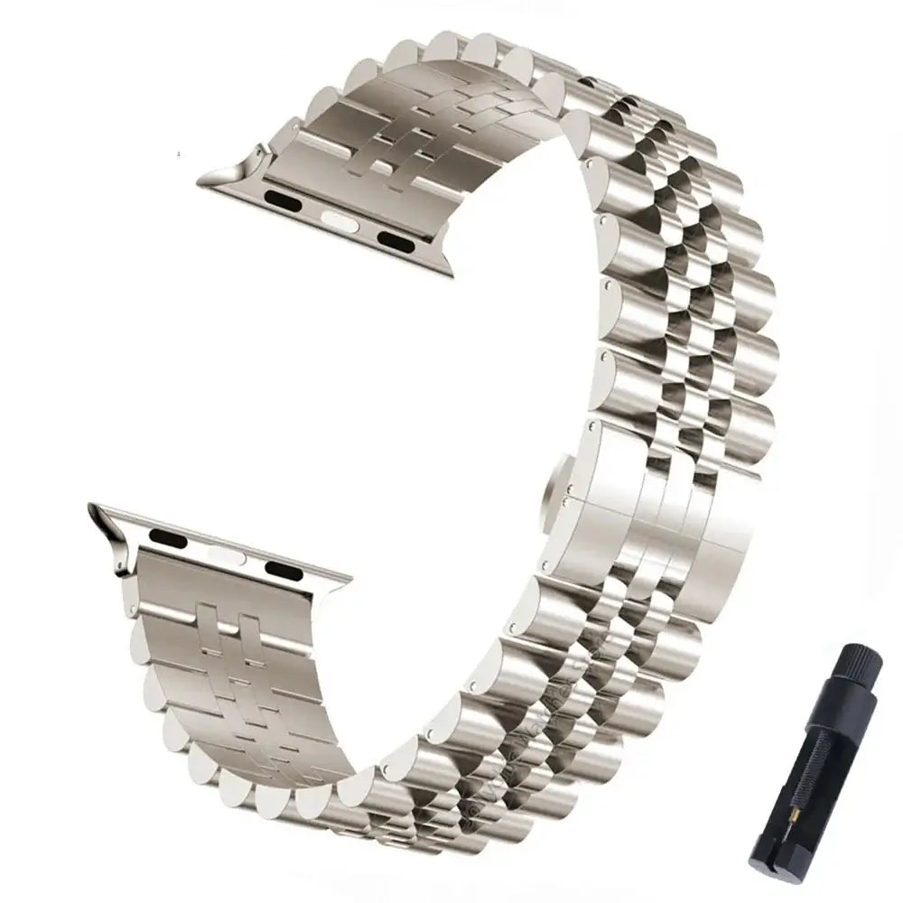 Starlight five-row stainless steel Apple Watch band with adjustment tool