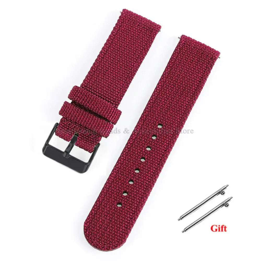Suunto Woven Nylon Band with Buckle Options – Wine Red / Black Buckle
