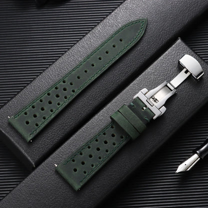 Garmin Perforated Racing Leather Band in Green