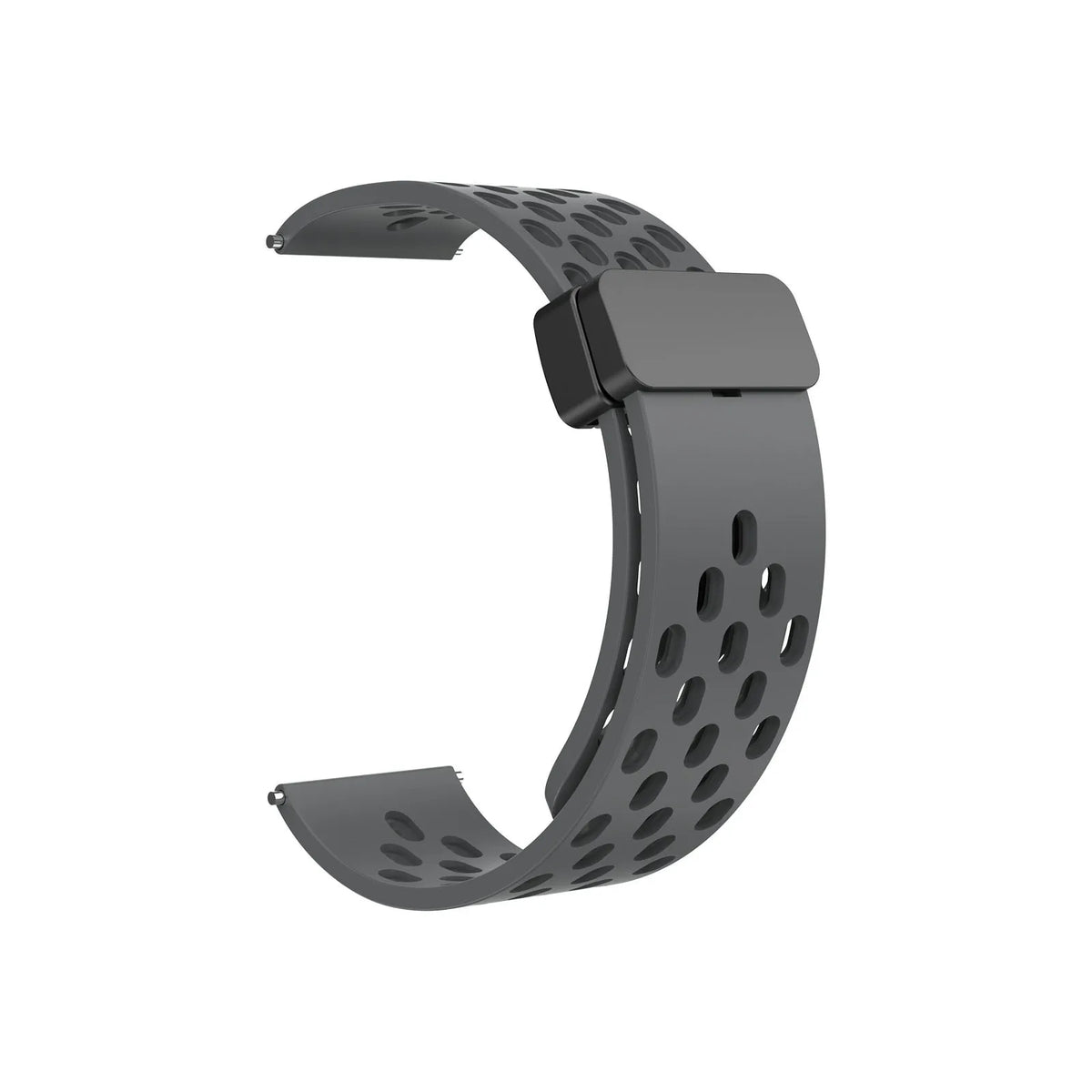 COROS Perforated Silicone Band with Magnetic Clasp – Dark Gray / Black Clasp