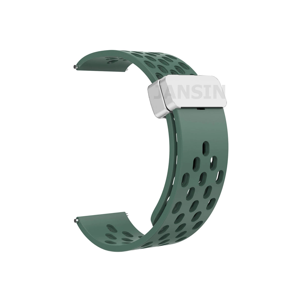 Motorola Moto Perforated Silicone Band with Magnetic Clasp — Pine Green / Silver Clasp