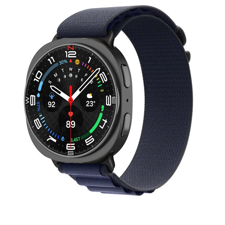 Galaxy Watch8, Watch8 Classic & Watch9 Adjustable Nylon Loop in Navy Blue