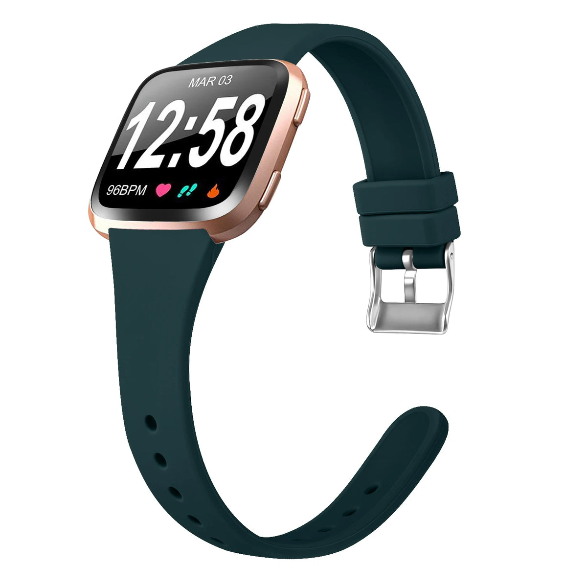 Fitbit Versa 2 Slim Silicone Buckle Band - Deep Teal