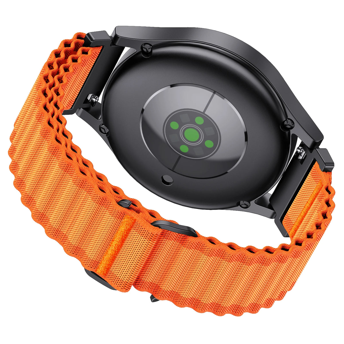 Polar Ocean-Style Ribbed Nylon Loop Band — Orange nylon loop and attachment detail