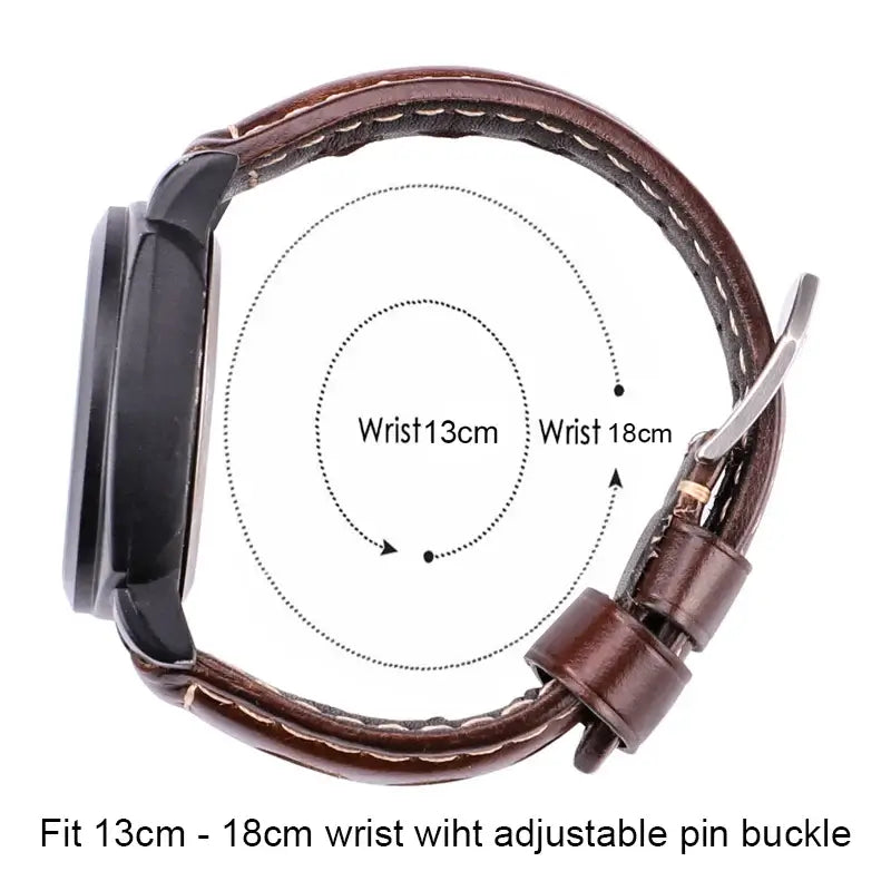 Rally leather band wrist-fit illustration