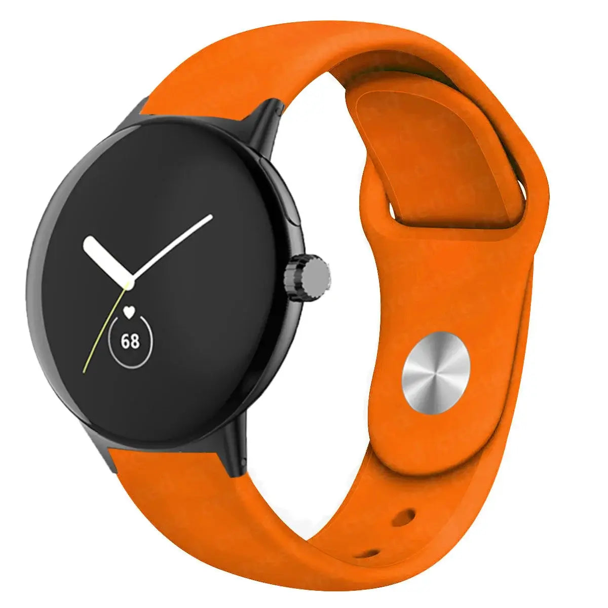 Round Stud Silicone Google Pixel Watch Band in Orange
