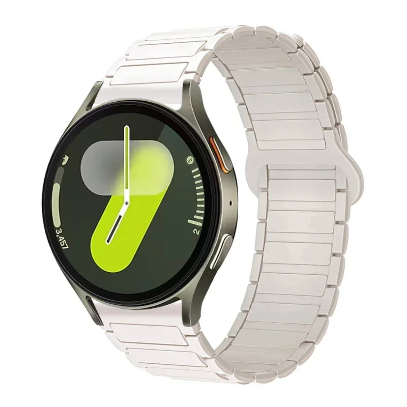 Polar Ribbed Magnetic Silicone Loop Band — White / Cream