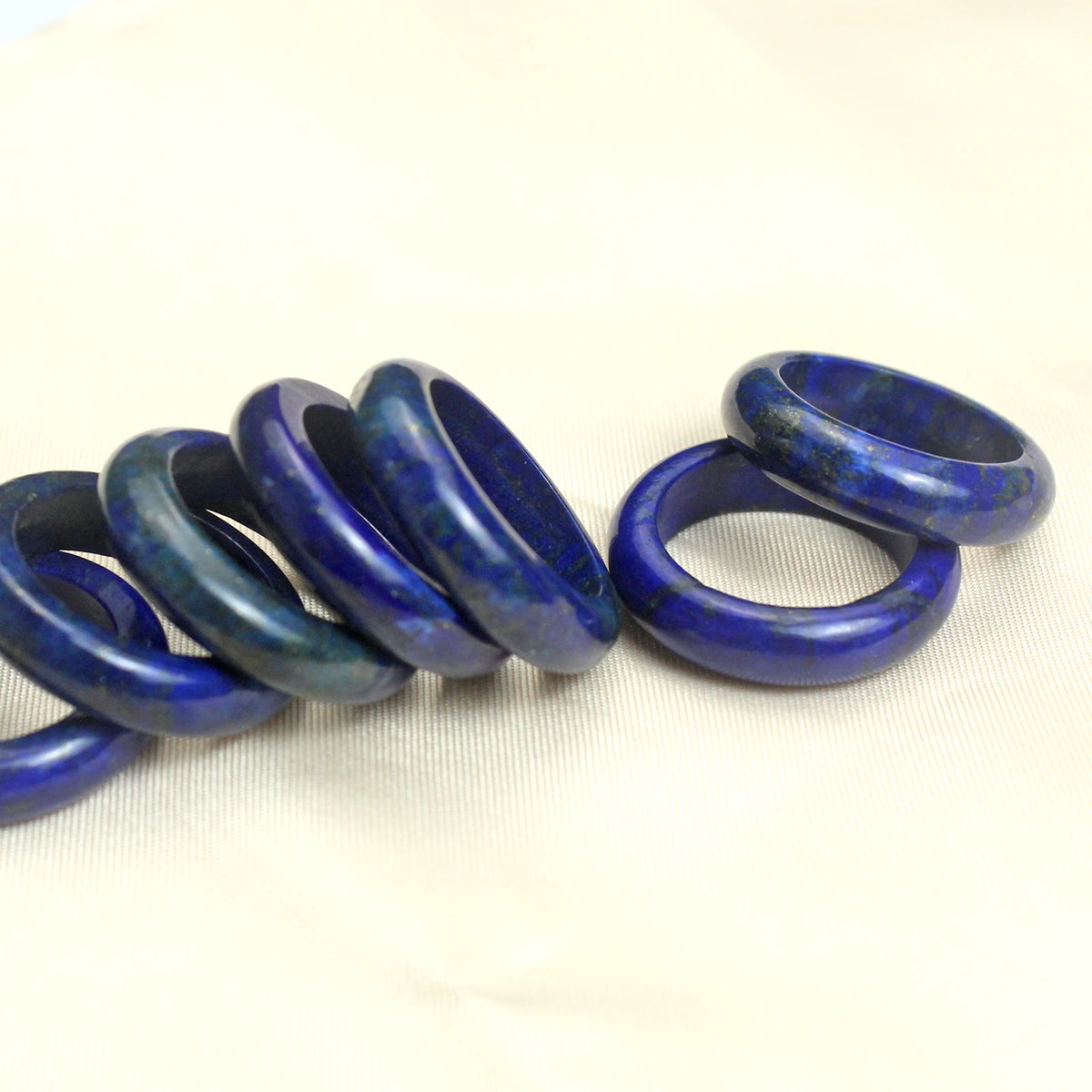 Solid lapis lazuli band ring, 6mm