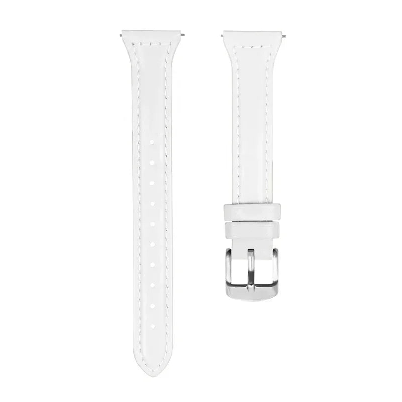 COROS Slim Leather Band with Stitched Edges – White