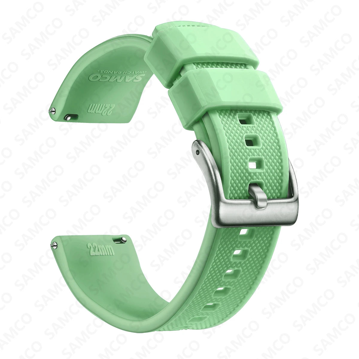 Motorola Moto Textured Silicone Band with Buckle Choices — Tea Green / Silver Buckle