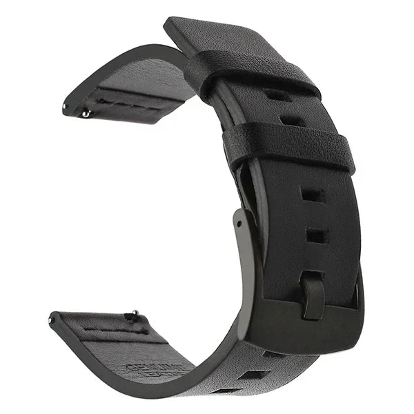 Motorola Moto Leather Band with Square Adjustment Holes — Black / Black Buckle