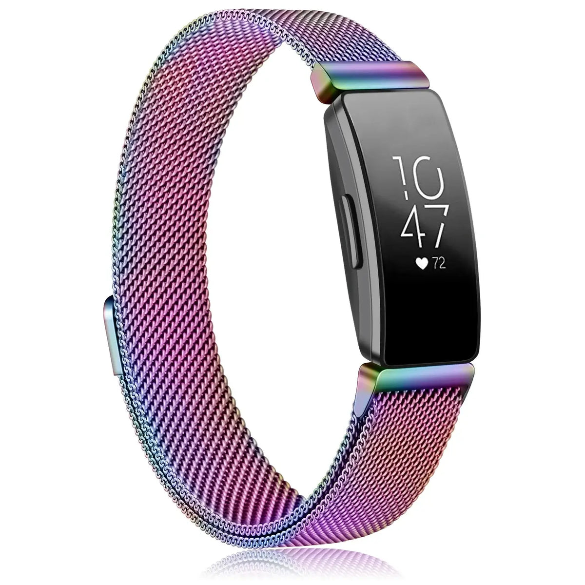 Fitbit Inspire 1/2/HR Magnetic Steel Mesh Band - Iridescent Rainbow