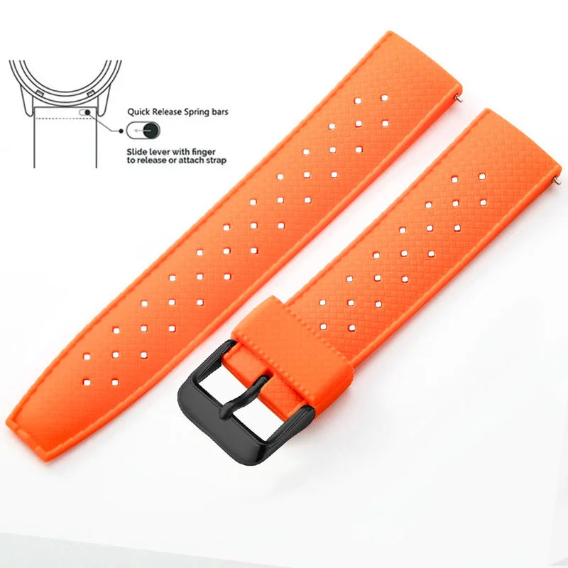 Tropic Silicone Band for Polar – Orange / Black Buckle (Option 4)