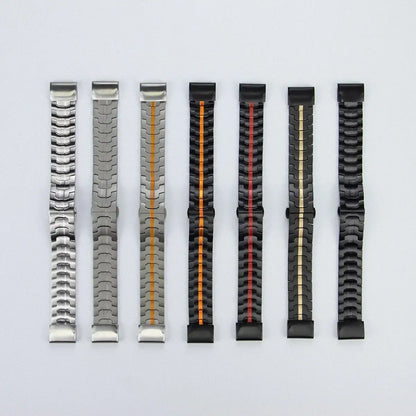 Stainless steel Garmin QuickFit bands in various colors and styles for stylish, practical wear.