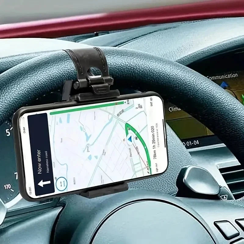 Golf Cart Steering Wheel Phone Holder, Clip-On Mount