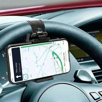 Golf Cart Steering Wheel Phone Holder, Clip-On Mount