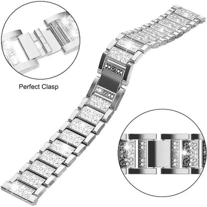 Garmin Women's Rhinestone Link Bracelet — clasp and links close-up