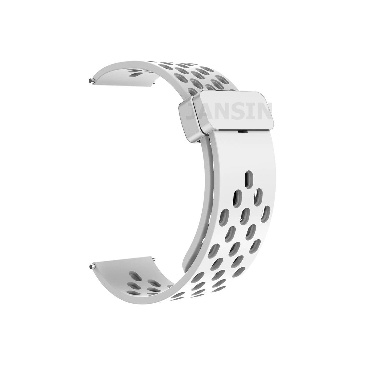 COROS Perforated Silicone Band with Magnetic Clasp – White / Silver Clasp