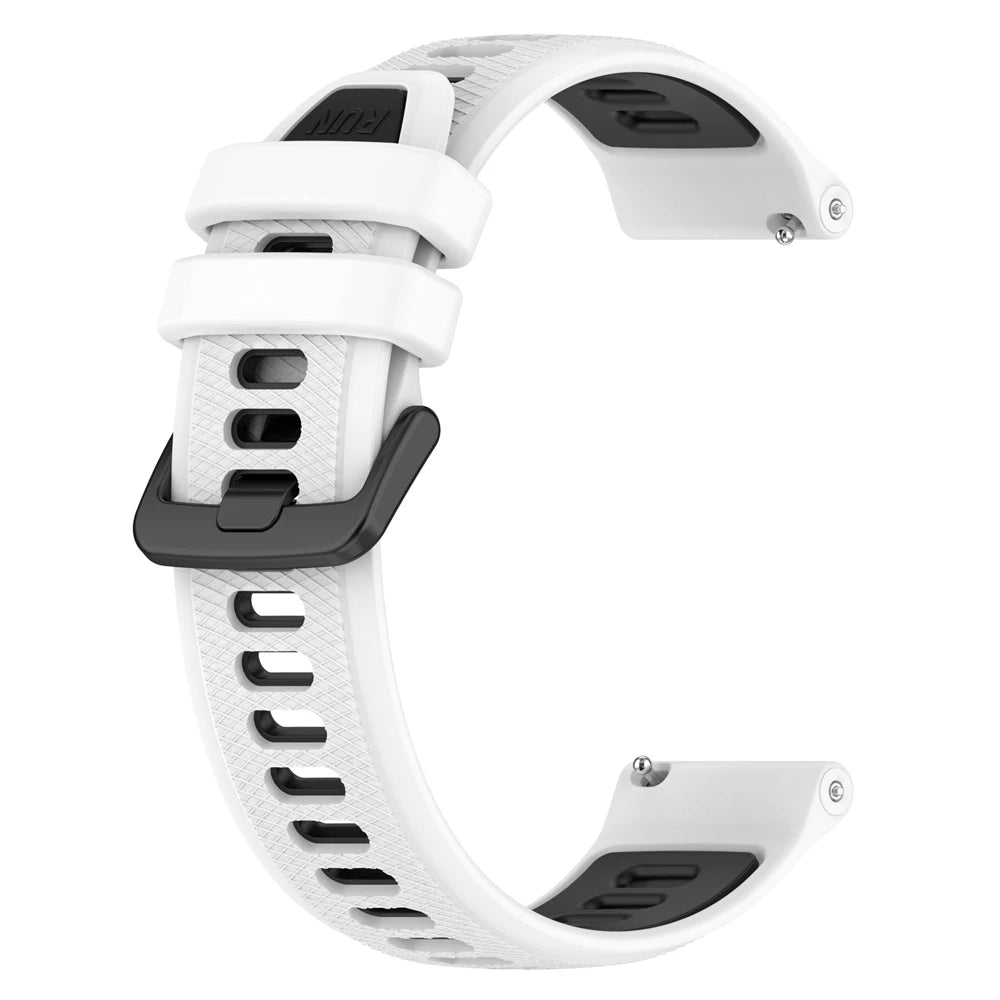 COROS Textured Silicone Sport Band in Solid and Two-Tone Colors – White / Black