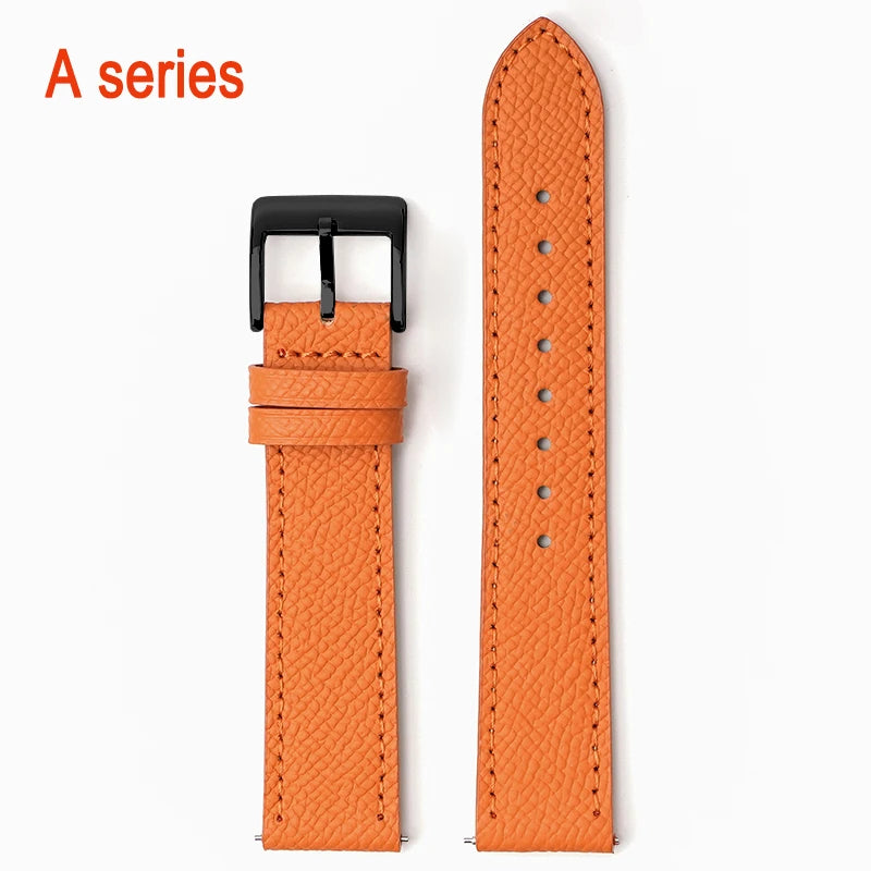 Garmin Epsom Leather Band in Orange with Black Buckle