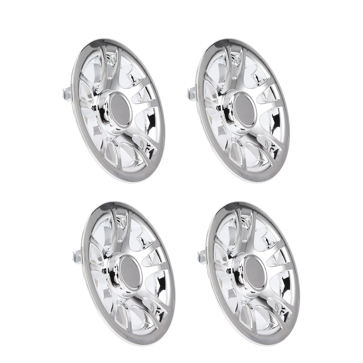 Chrome Golf Cart Hub Caps, 8 in, Set of 4