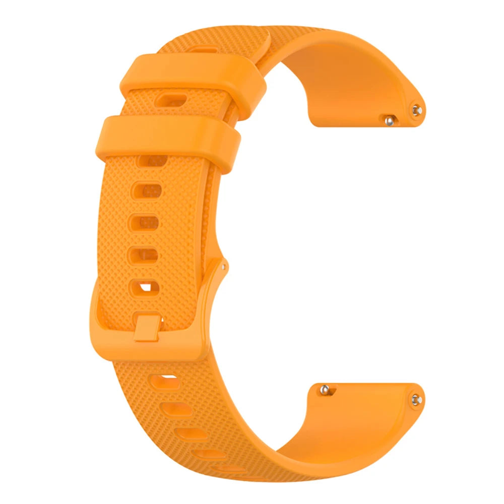 Polar Textured Silicone Sport Band in Solid and Two-Tone Colors — Amber Orange / Matching Buckle