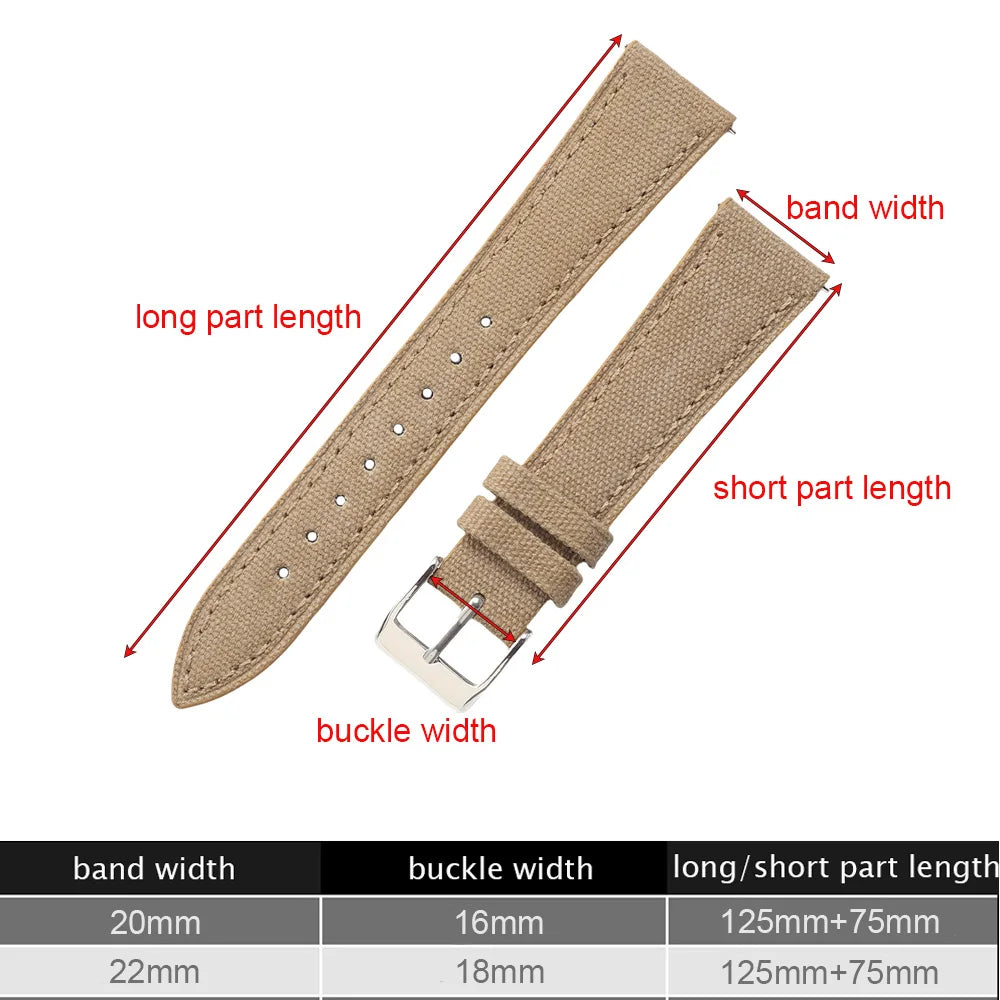 Garmin Slim Canvas Band — strap dimensions